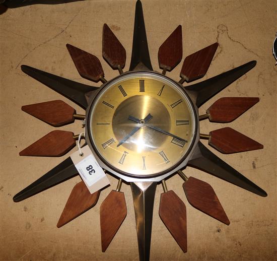 1960s sun burst clock(-)